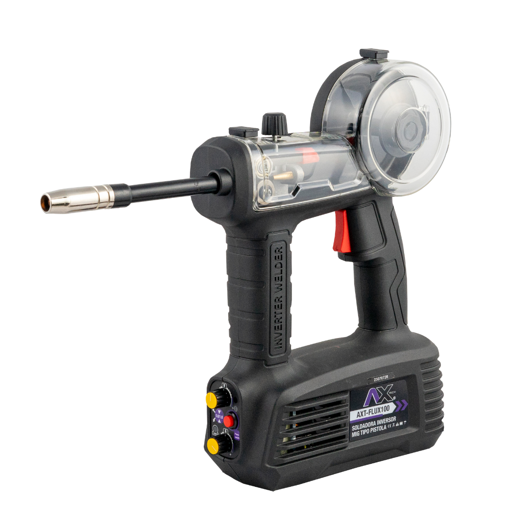 SOLDADORA INVERSOR MICROALAMBRE NO GAS (FLUX) TIPO PISTOLA AXT-FLUX100